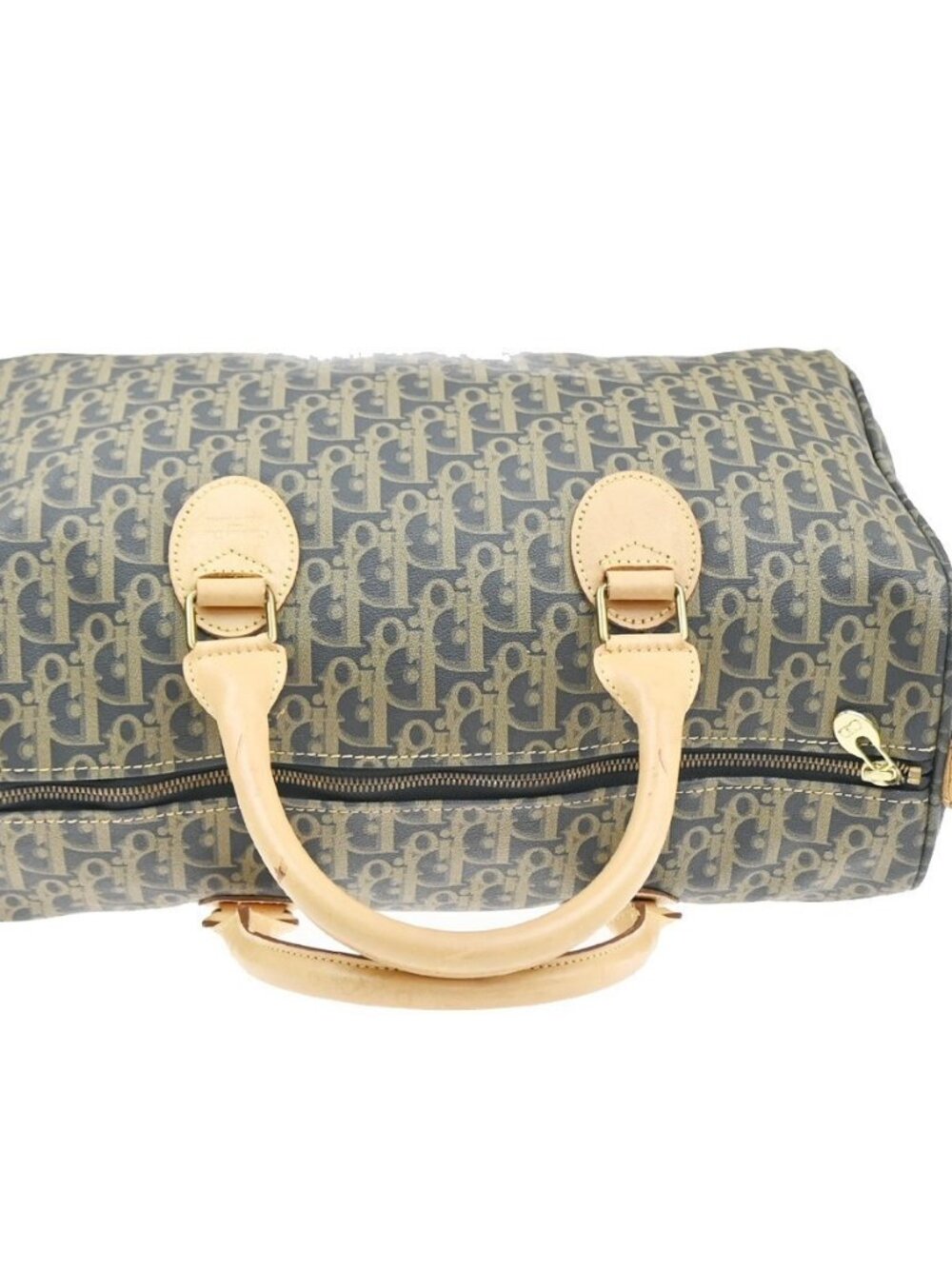 CHRISTIAN DIOR Trotter Boston Hand Bag PVC Leather Khaki BK GHW France 70MA499 - Picture 5 of 16